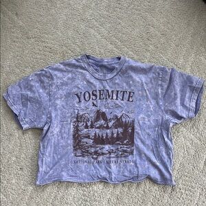 Yosemite Graphic Crop Tee in Faded Lavender
